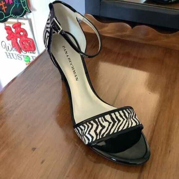Dana Buchman Majorca Zebra Satin Heels 👠 - Picture 1 of 7